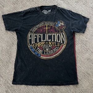 Affliction Chris Kyle American Sniper  Black Graphic Tee
